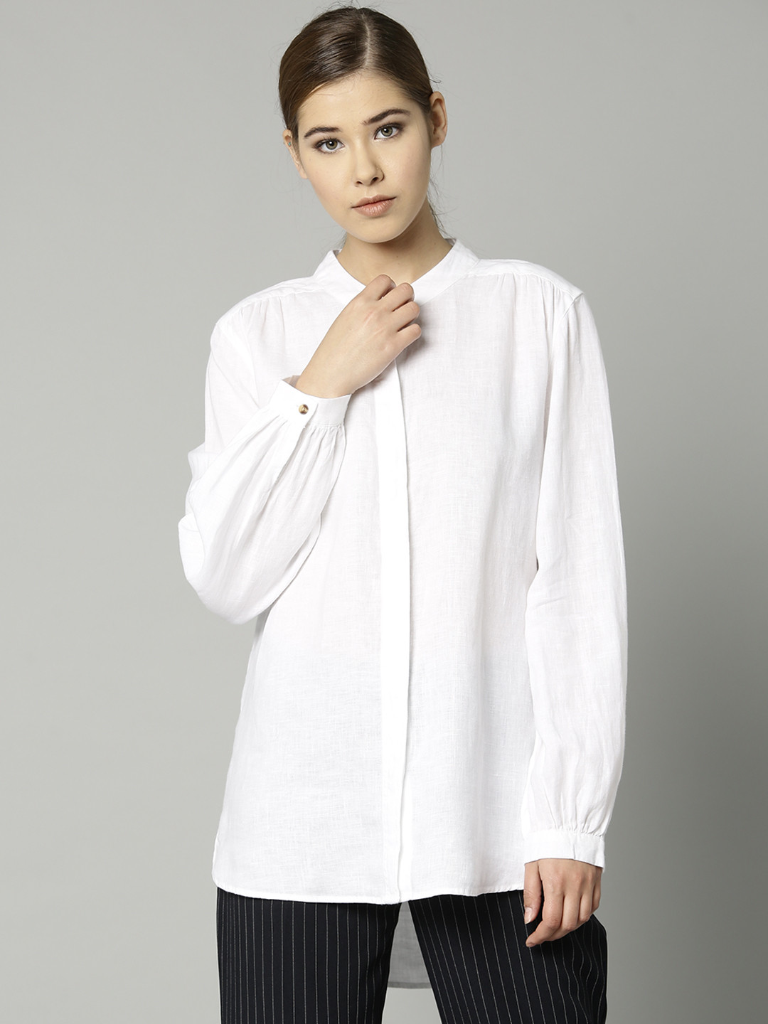 Buy Marks & Spencer Women White Linen Casual Shirt Shirts for Women 7493673 Myntra