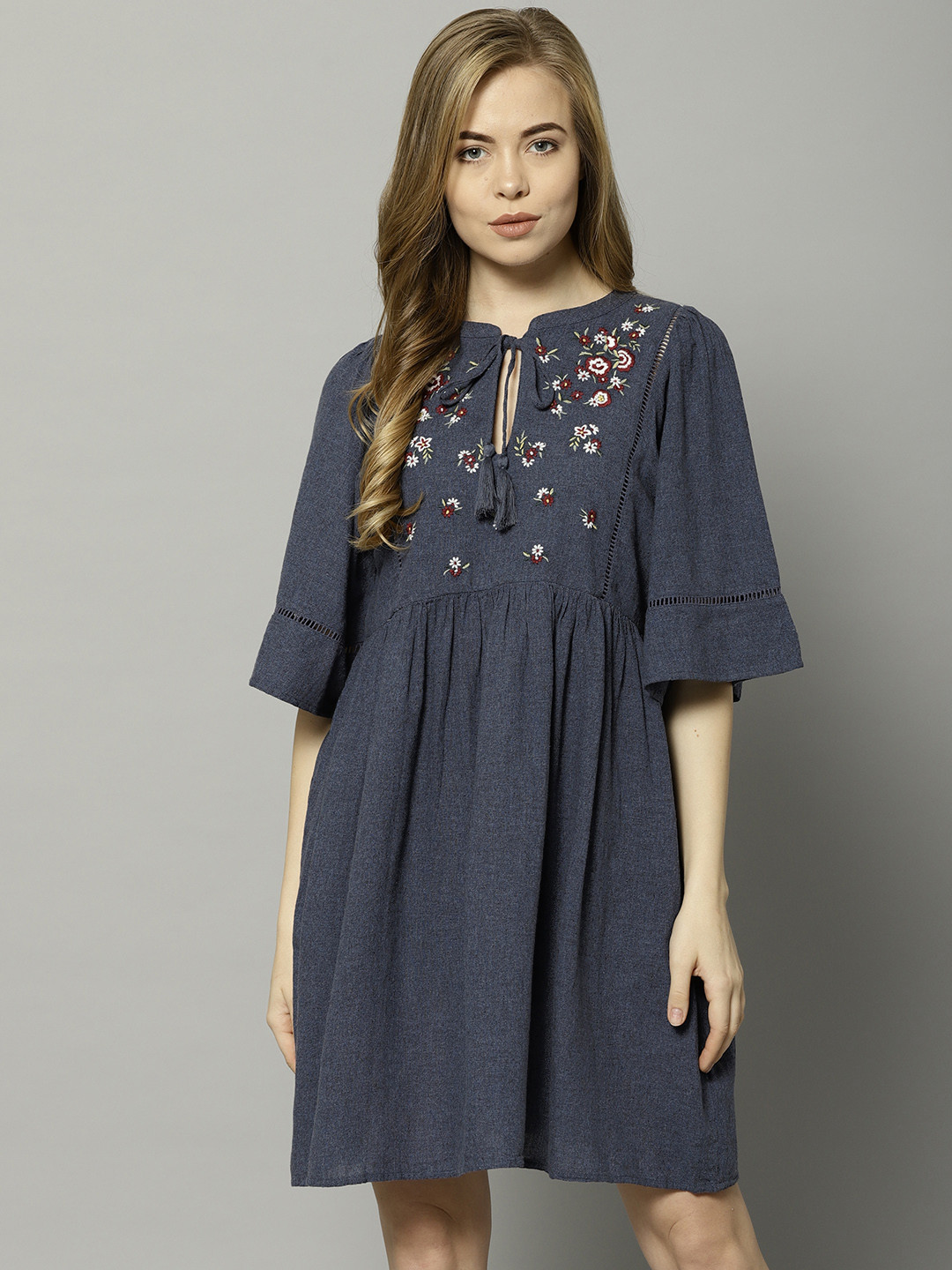 marks and spencer navy mix dress