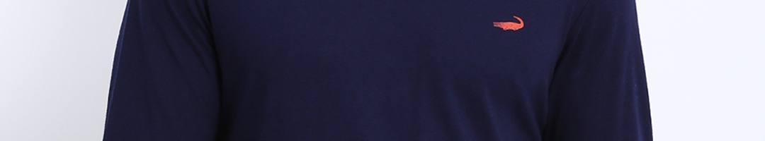 Buy Crocodile Men Navy Blue Solid Round Neck T Shirt - Tshirts for Men ...