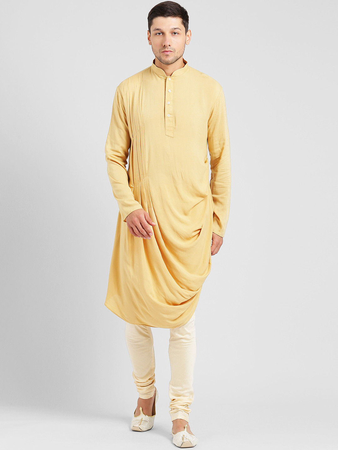 Royal Kurta Set di abiti Pathani da uomo in cotone e lino, Rosso
