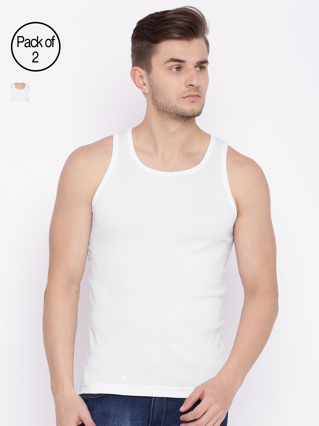 Buy Jockey Men Pack Of 2 Solid Innerwear Vests FP04 0105 Innerwear