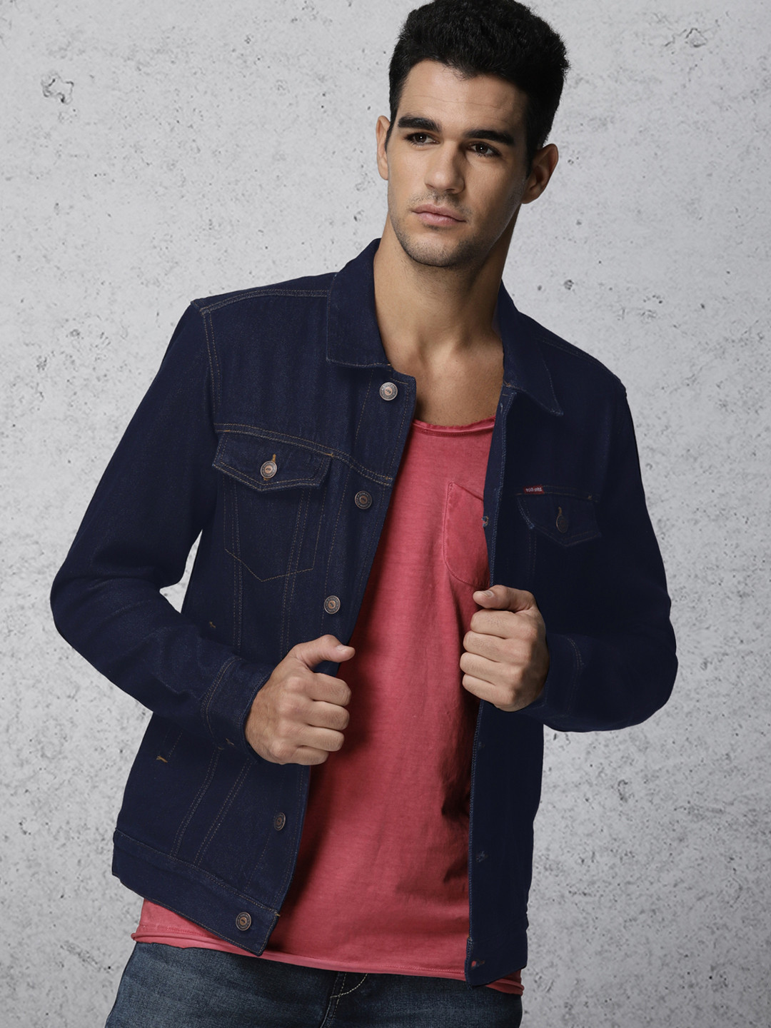 Buy Ecko Unltd Men Blue Solid Denim Jacket - Jackets for ...