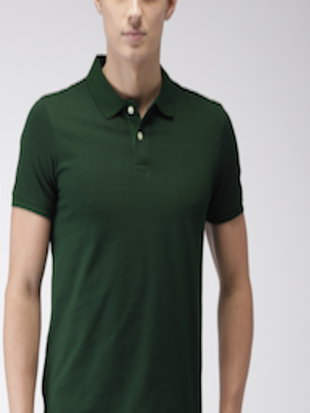 Buy Arrow Sport Men Green Printed Polo Collar Pure Cotton T Shirt ...