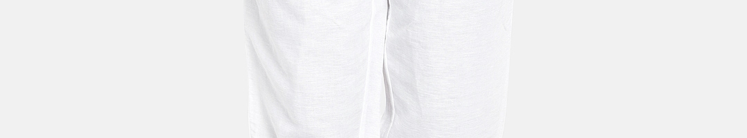 Buy Cottonworld Men White Regular Fit Solid Regular Trousers - Trousers ...