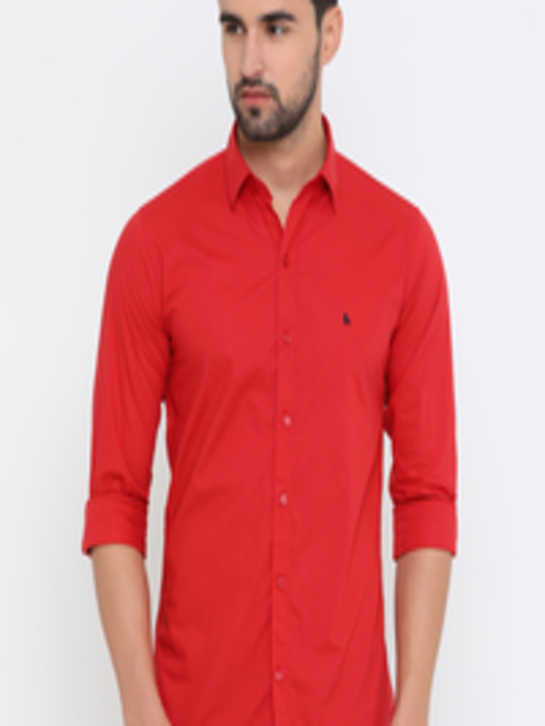 Buy WITH Men Red Slim Fit Solid Casual Shirt - Shirts for Men 7510443 ...