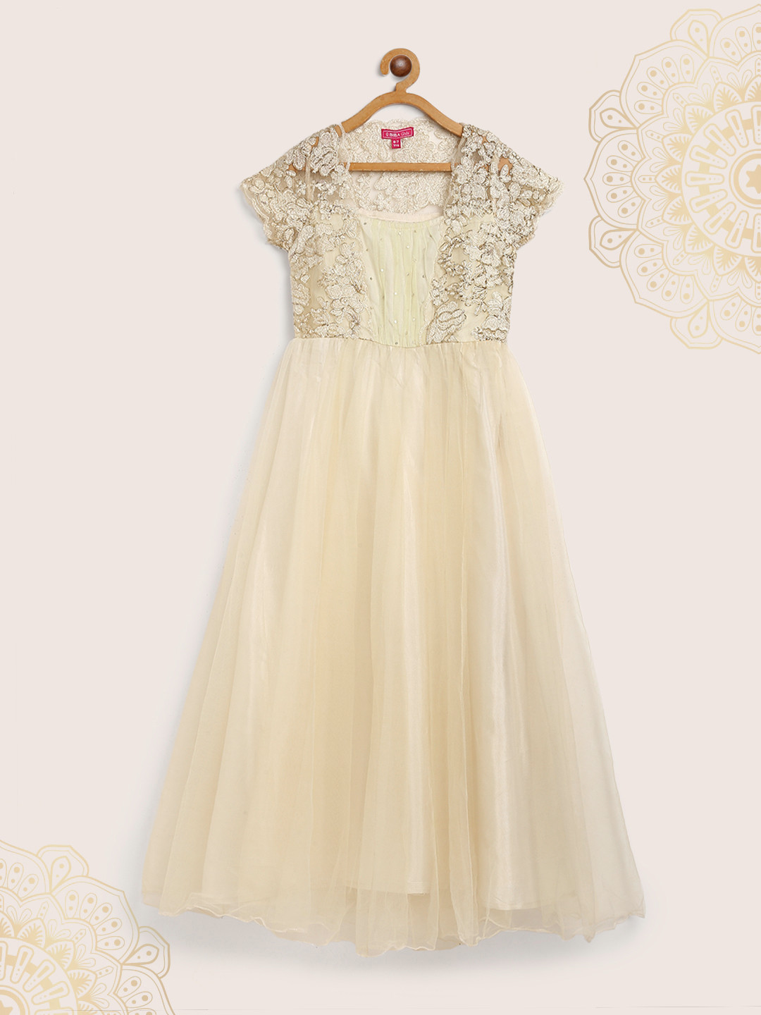 Buy Biba Girls Cream Coloured Lace Detail Maxi A Line Dress Dresses