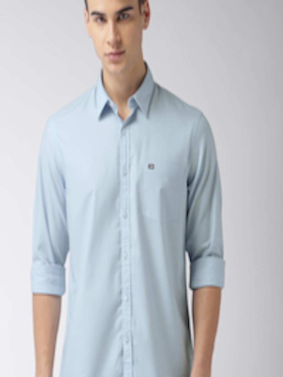 Buy Arrow Sport Men Blue Slim Fit Solid Casual Shirt - Shirts for Men ...