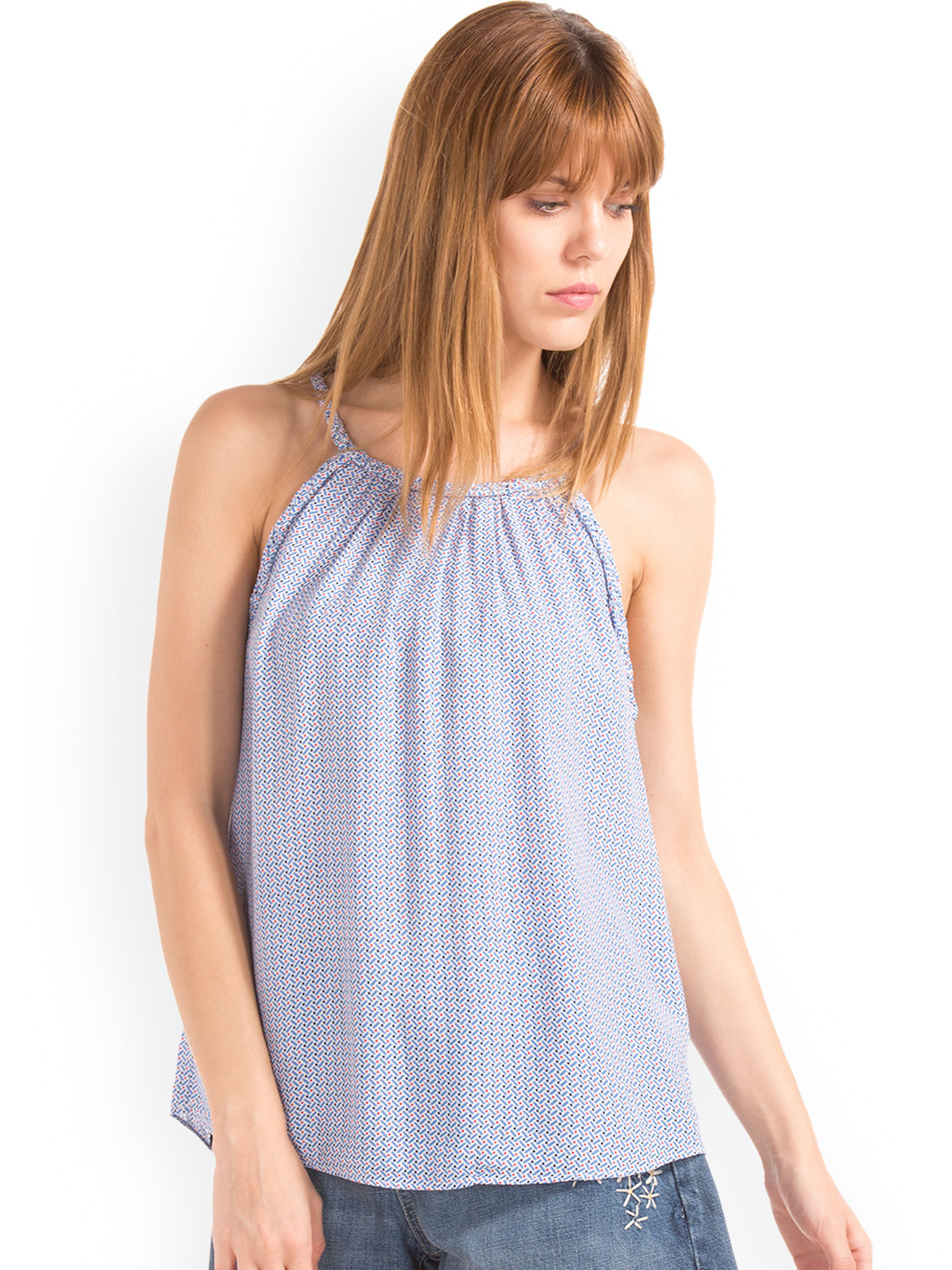 Buy GAP Women Blue Print Braid Halter Top Tops for Women 7519364 Myntra