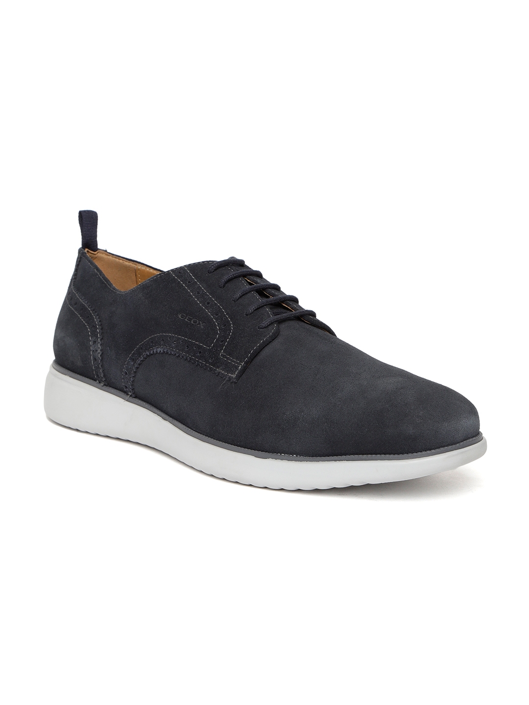 Buy Geox Men Navy Blue Suede Derbys - Casual Shoes for Men 7520683 | Myntra