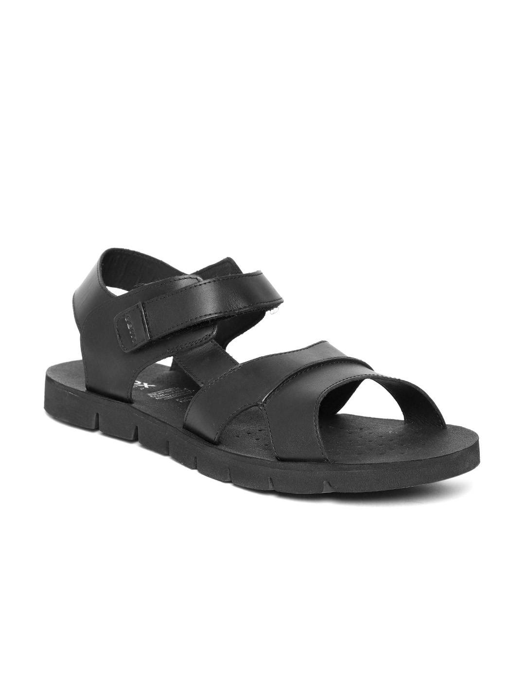 Buy Geox Men Black Leather Comfort Sandals - Sandals for Men 7520793 ...