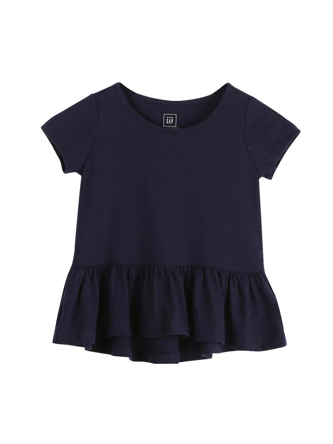 Buy GAP Toddler Girl Navy Blue Solid Peplum Hem Pure Cotton Top Tops