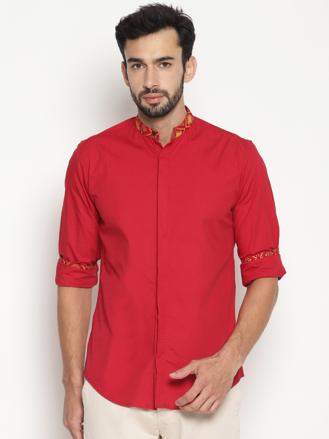 Buy IVOC Men Red Smart Slim Fit Solid Casual Shirt Shirts for Men