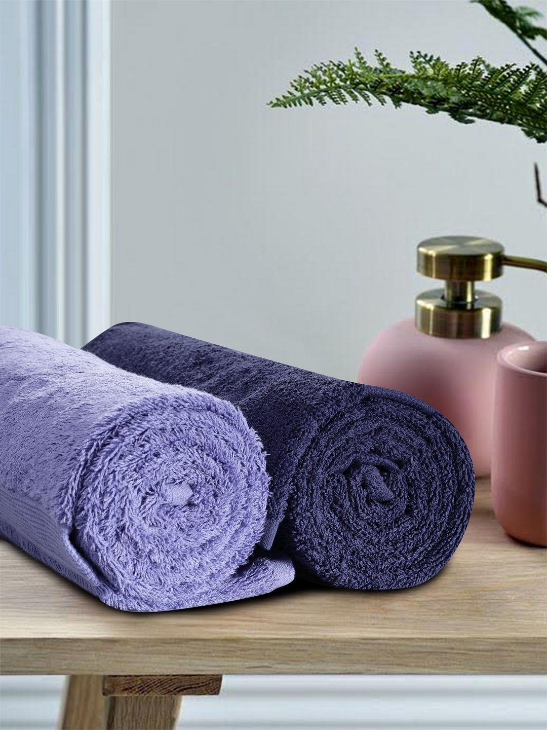 Buy Bombay Dyeing Set Of 2 Cotton 550 GSM Bath Towel ...