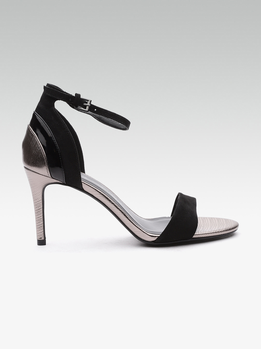 Buy DOROTHY PERKINS Women Black & Gunmetal Toned Solid Heels With