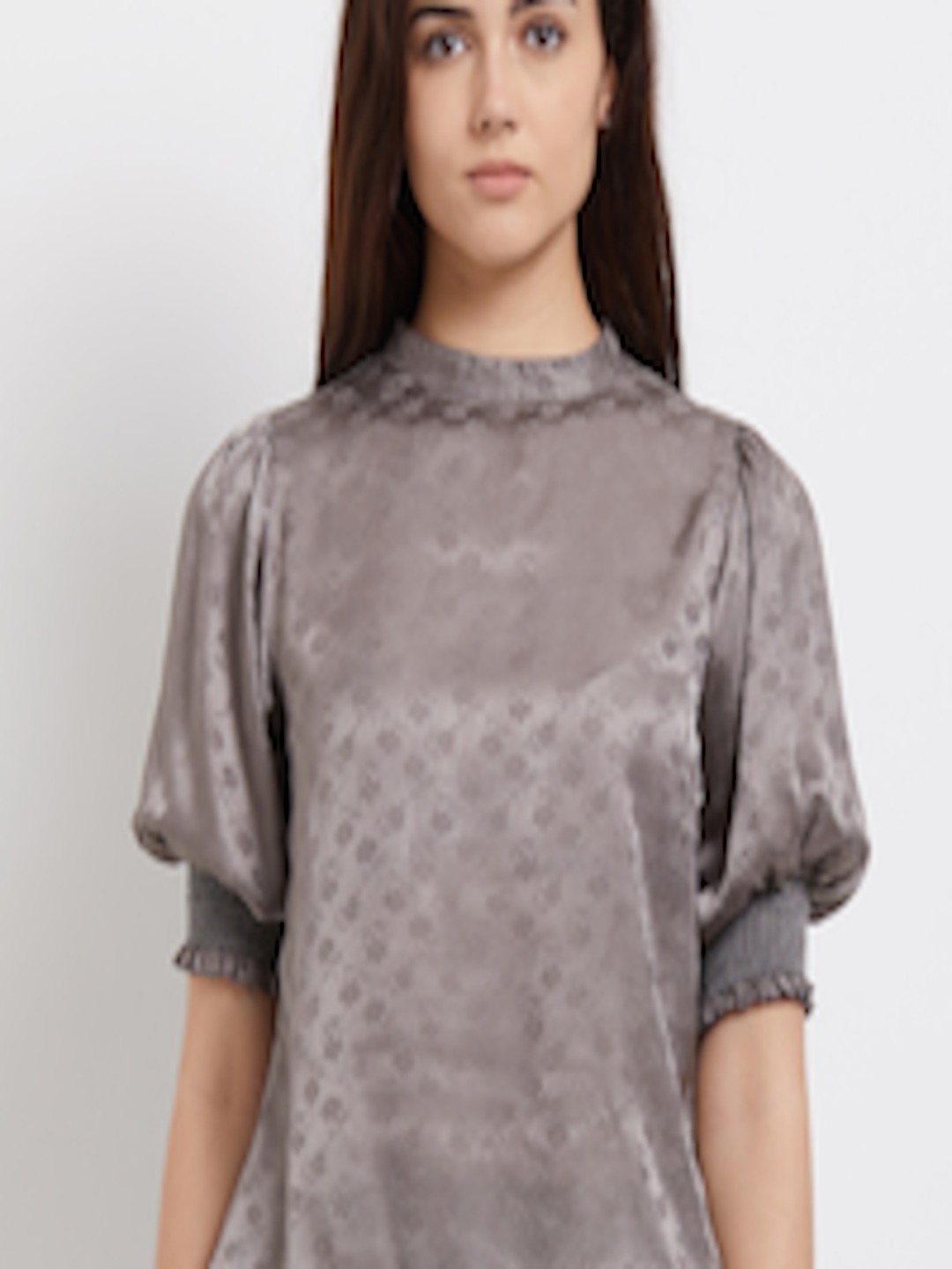 Buy 109F Women Grey Printed Blouson Top - Tops for Women 7544872 | Myntra