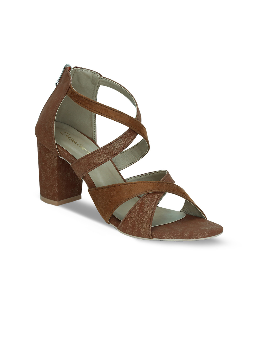 Buy Get Glamr Women Brown Solid Heels Heels for Women 7548644 Myntra