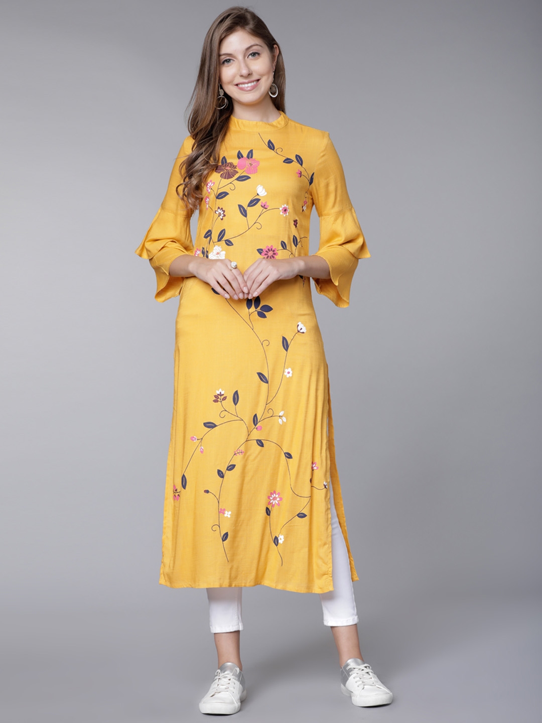 myntra mustard kurti