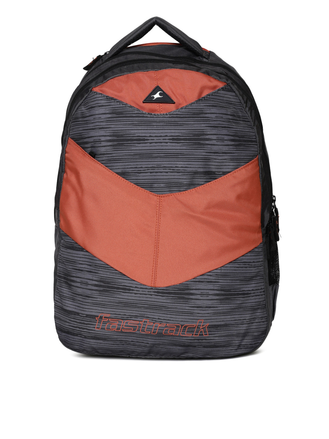 Buy Fastrack Men Grey & Red Geometric Laptop Backpack Backpacks for