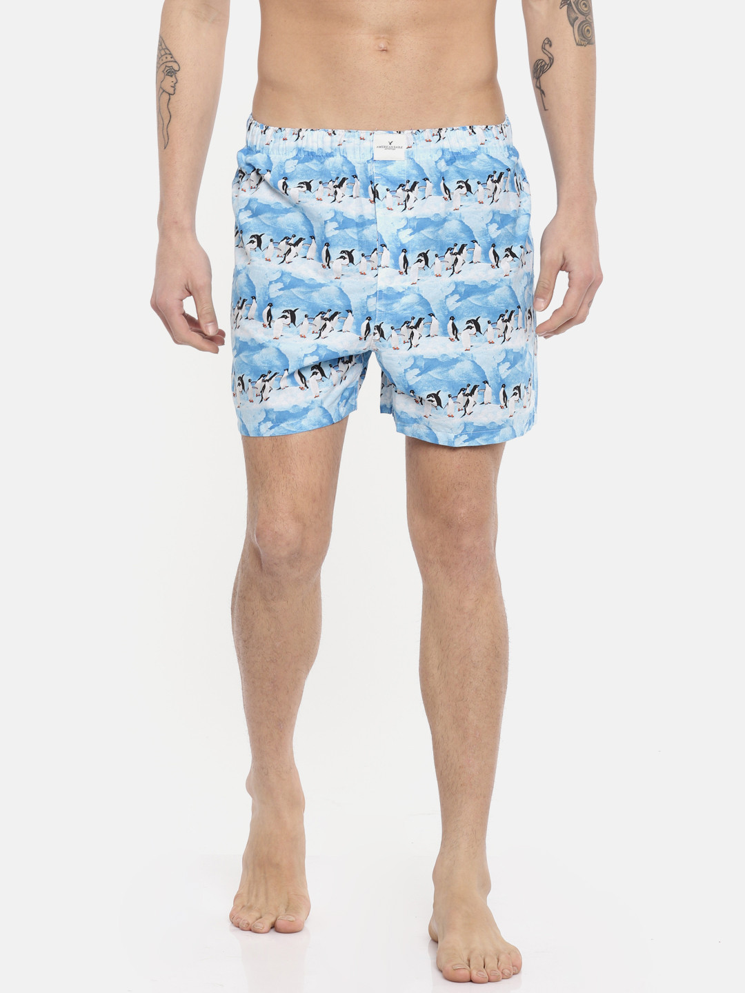 Buy AMERICAN EAGLE OUTFITTERS Men Blue Printed Pure Cotton Boxers 7366