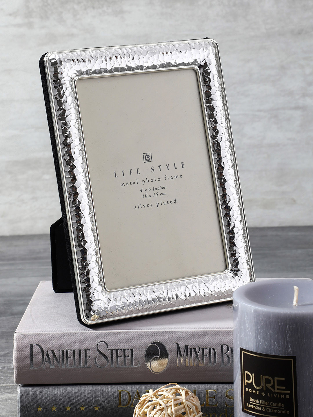 Buy Pure Home And Living Silver Toned Textured Photo Frame Photo