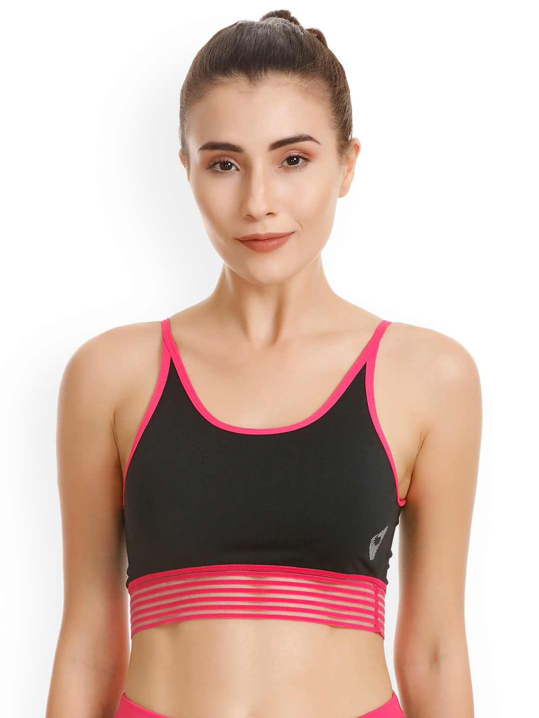 Buy Zelocity By Zivame Black Solid Non Wired Non Padded Sports Bra