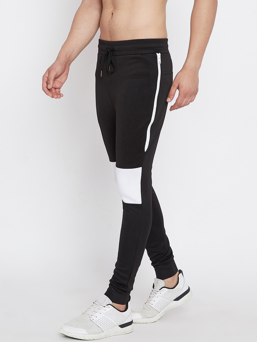 Buy FUGAZEE Mens Black & White Track Pants Track Pants for Men