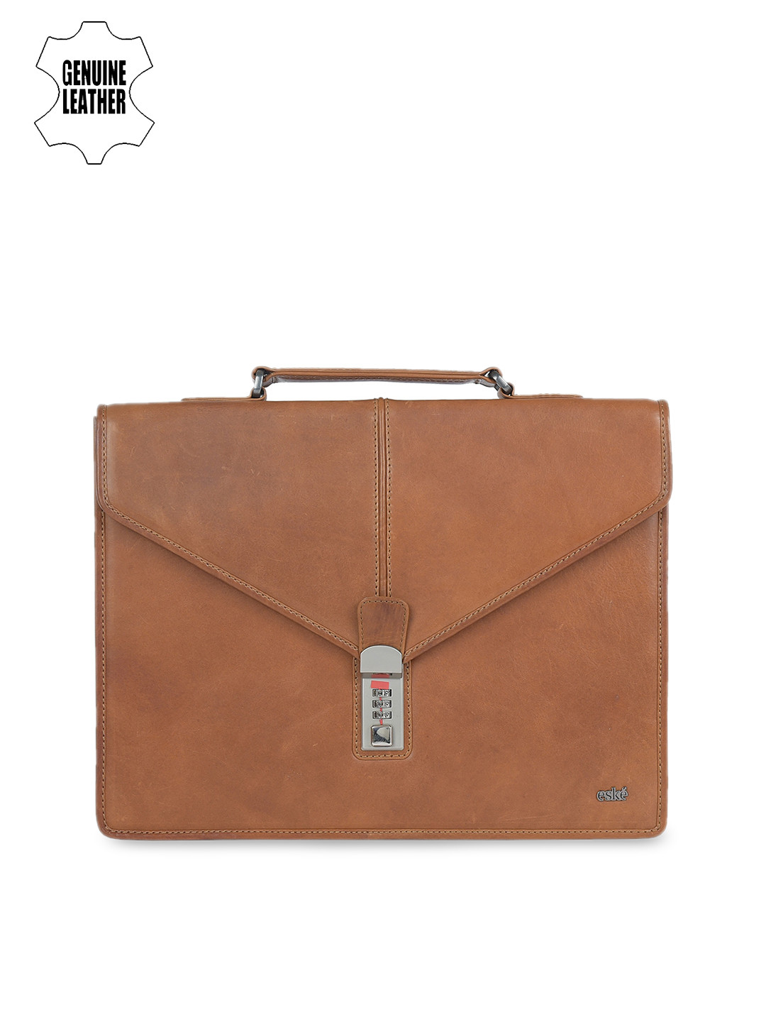 Buy Eske Men Tan Solid Leather Laptop Bag Laptop Bag for Men 7584130