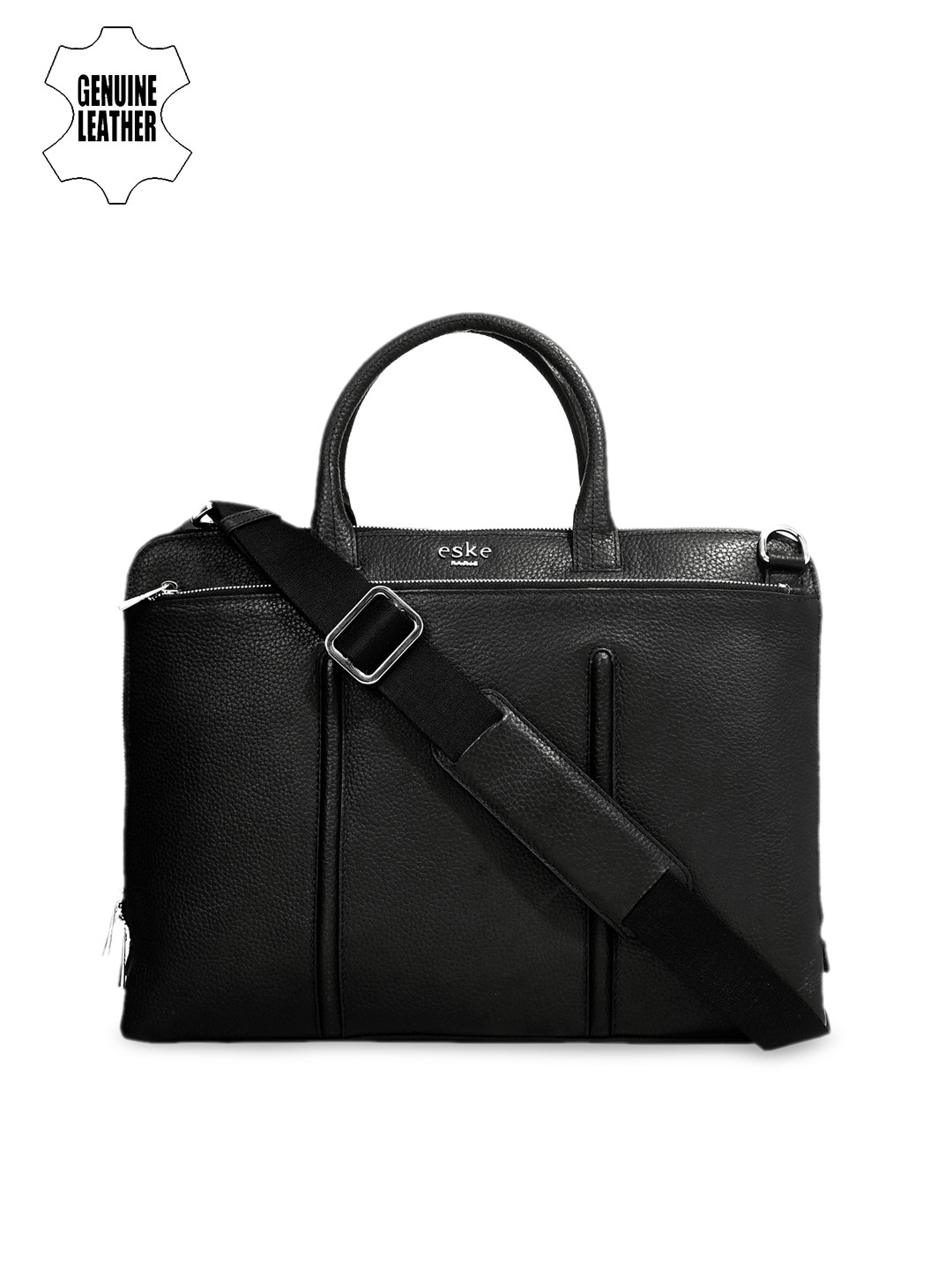 Buy Eske Men Black Solid Leather Laptop Bag Laptop Bag for Men