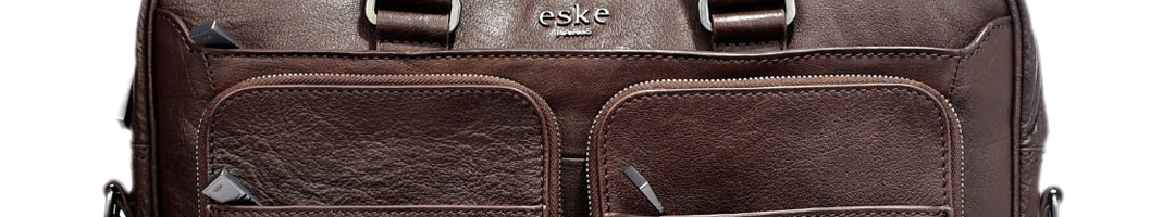 Buy Eske Men Brown Solid Leather Laptop Bag - Laptop Bag for Men ...