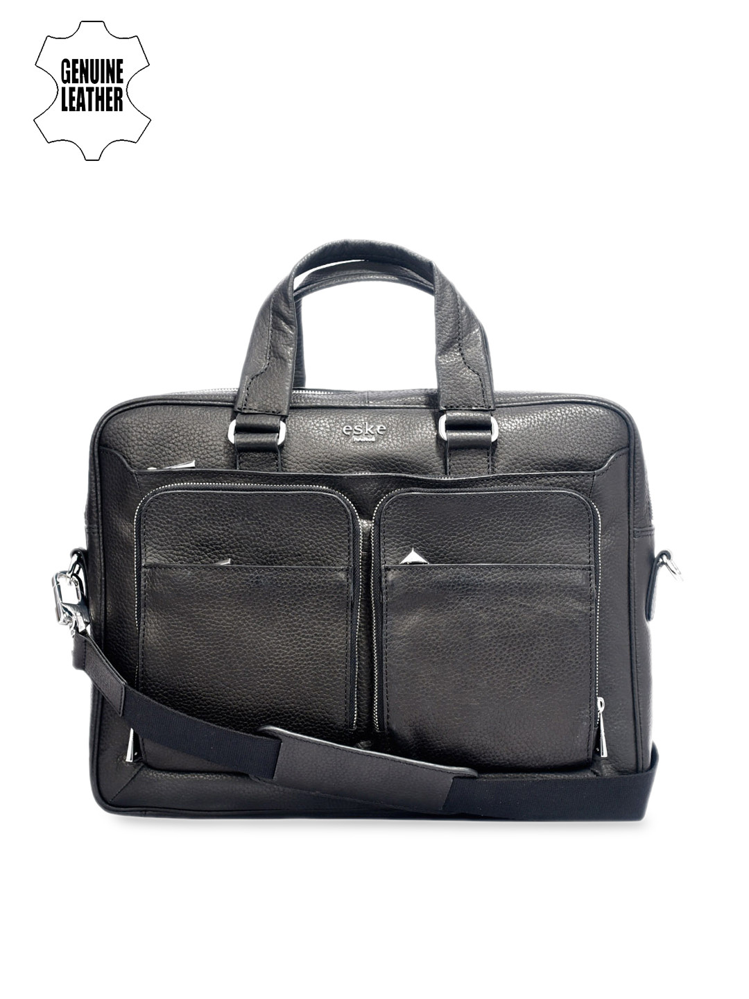 Buy Eske Men Black Solid Leather Laptop Bag Laptop Bag for Men