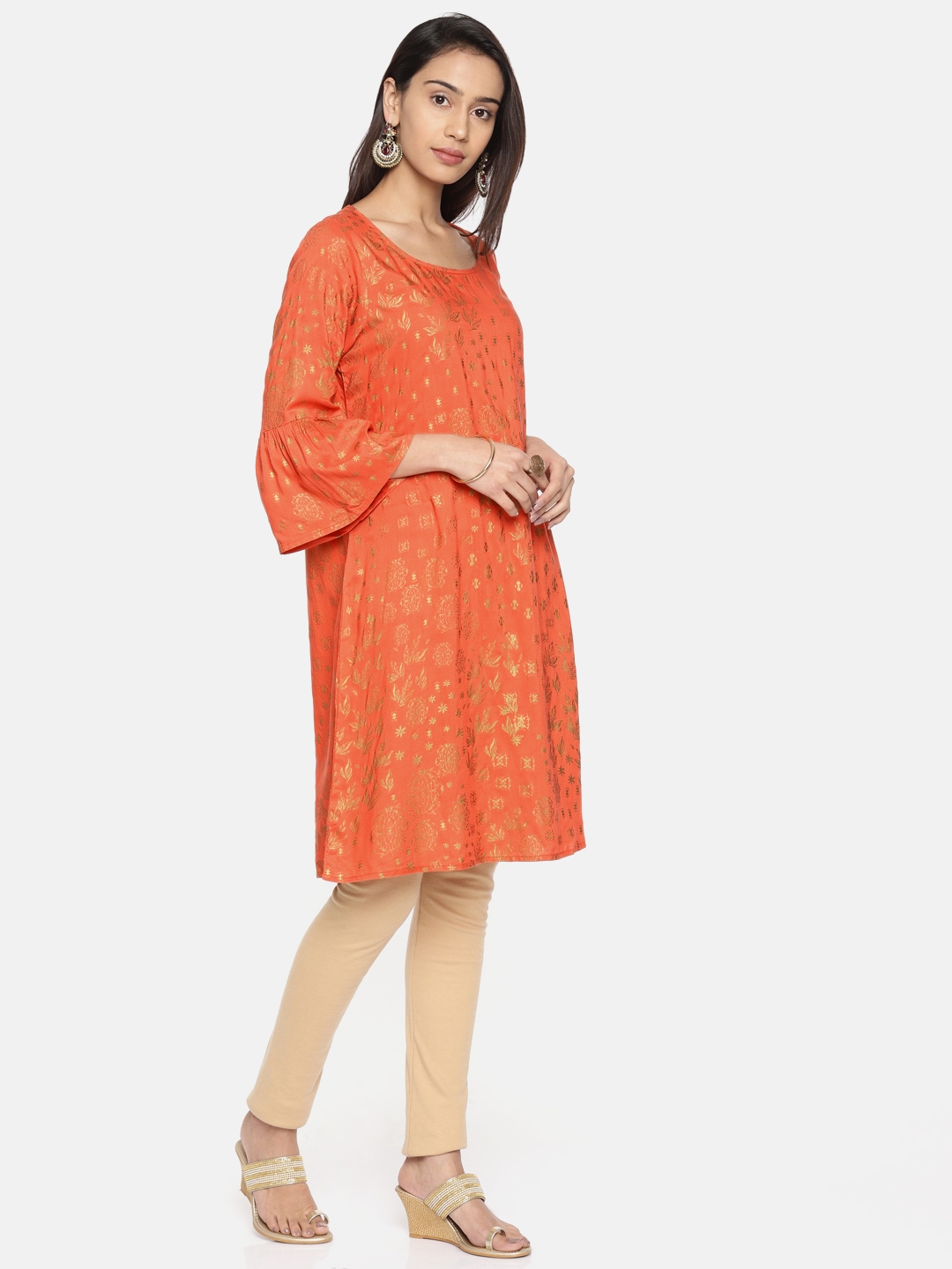 rust orange kurti