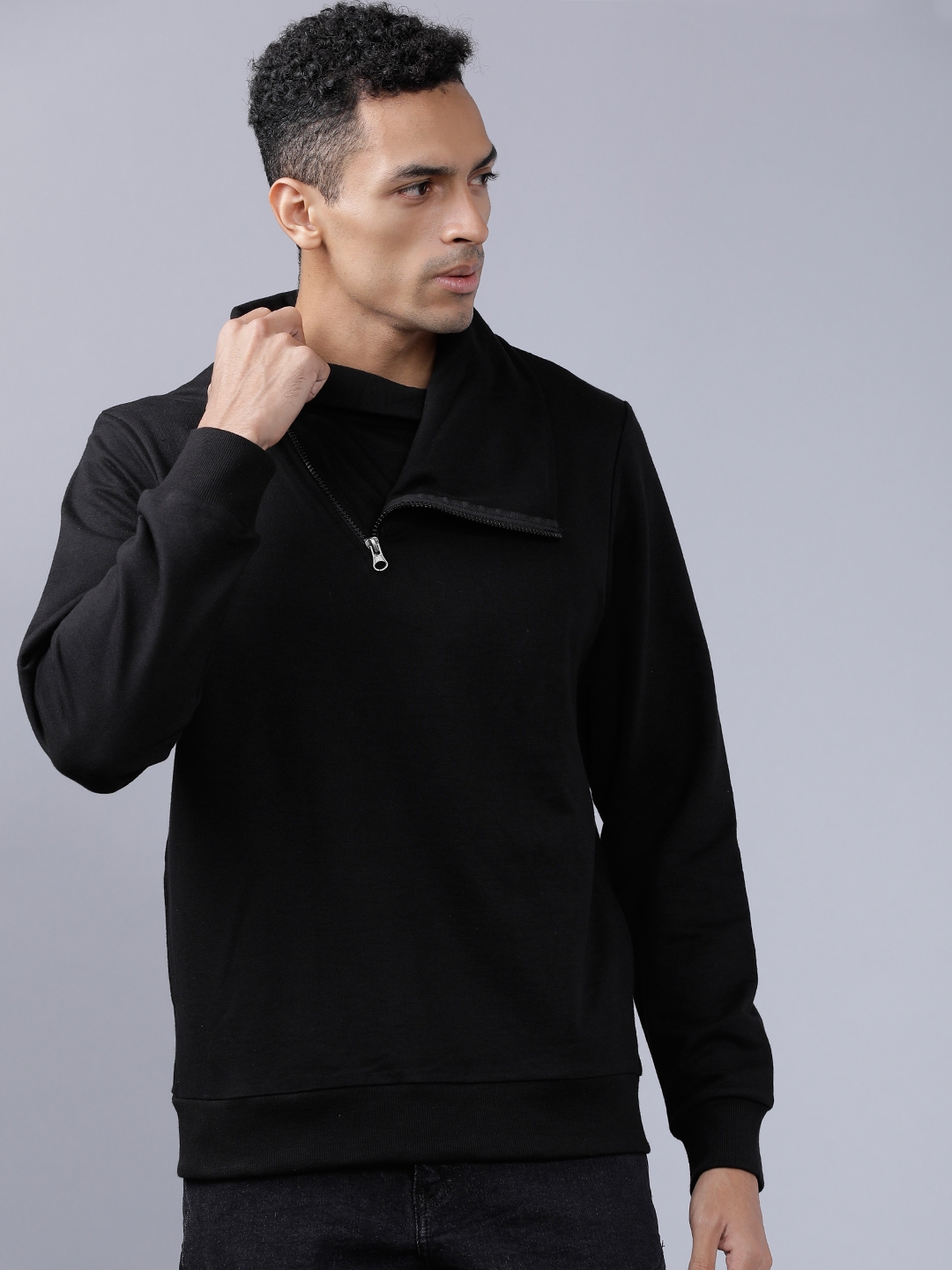 Buy HIGHLANDER Men Black Solid Sweatshirt - Sweatshirts for Men 7605354 ...