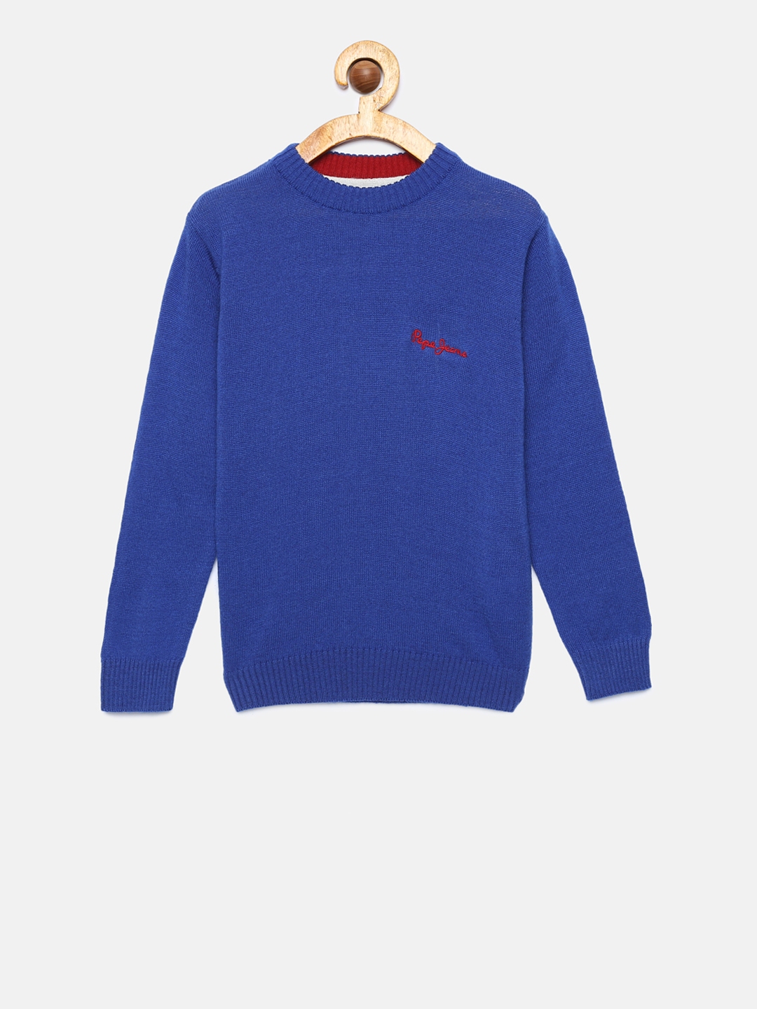 Buy Pepe Jeans Boys Blue Solid Pullover Sweater - Sweaters for Boys 7613600 | Myntra