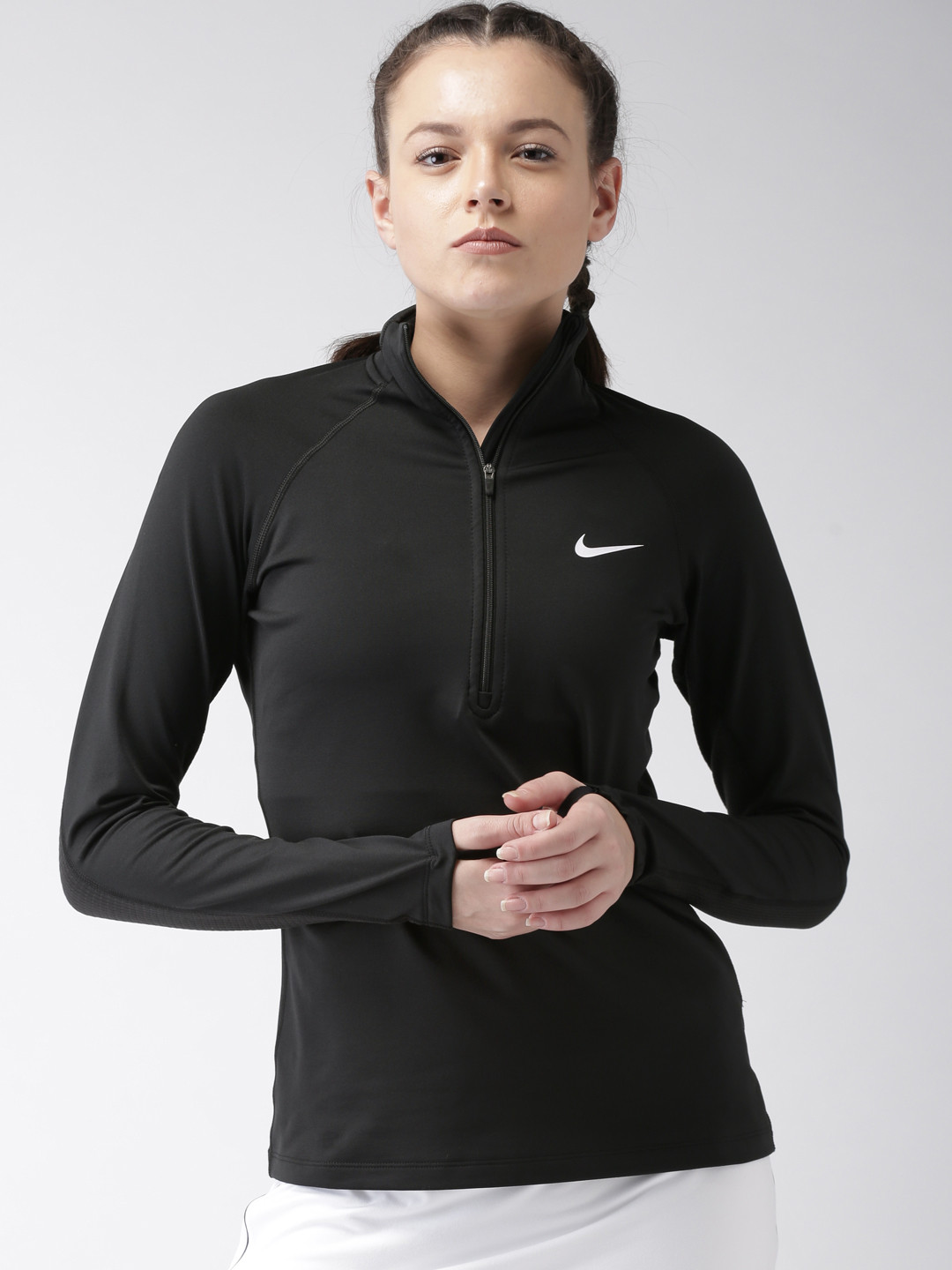 Buy Nike Women Black Solid Sporty Jacket Jackets for Women 7616339