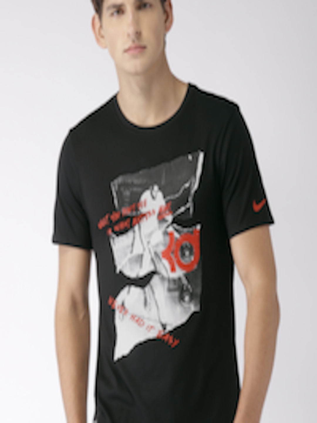 Buy Nike Men Black Printed DIY Round Neck Dri FIT Basketball T Shirt ...