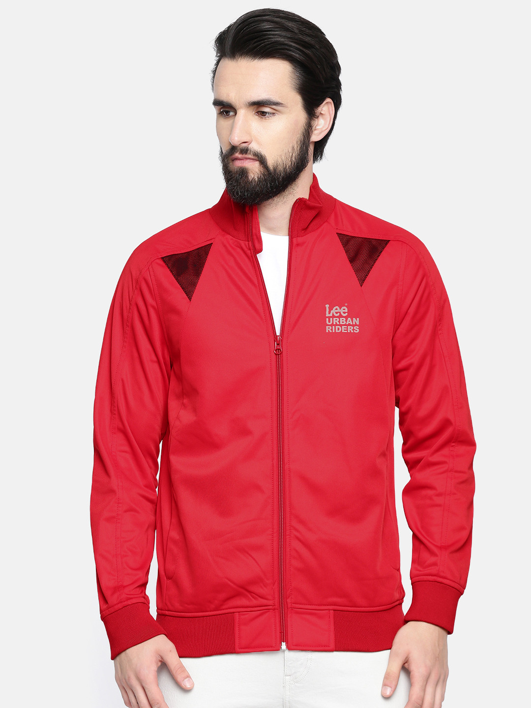 Buy Lee Men Red Stand Collar Solid Slim Fit Jacket Jackets for Men