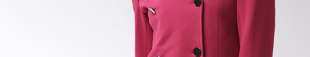 Buy Okane Women Pink Solid Double Breasted Overcoat - Coats for Women ...