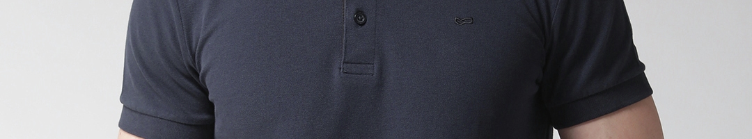 Buy GAS Men Navy Blue Solid Polo Collar T Shirt - Tshirts for Men ...