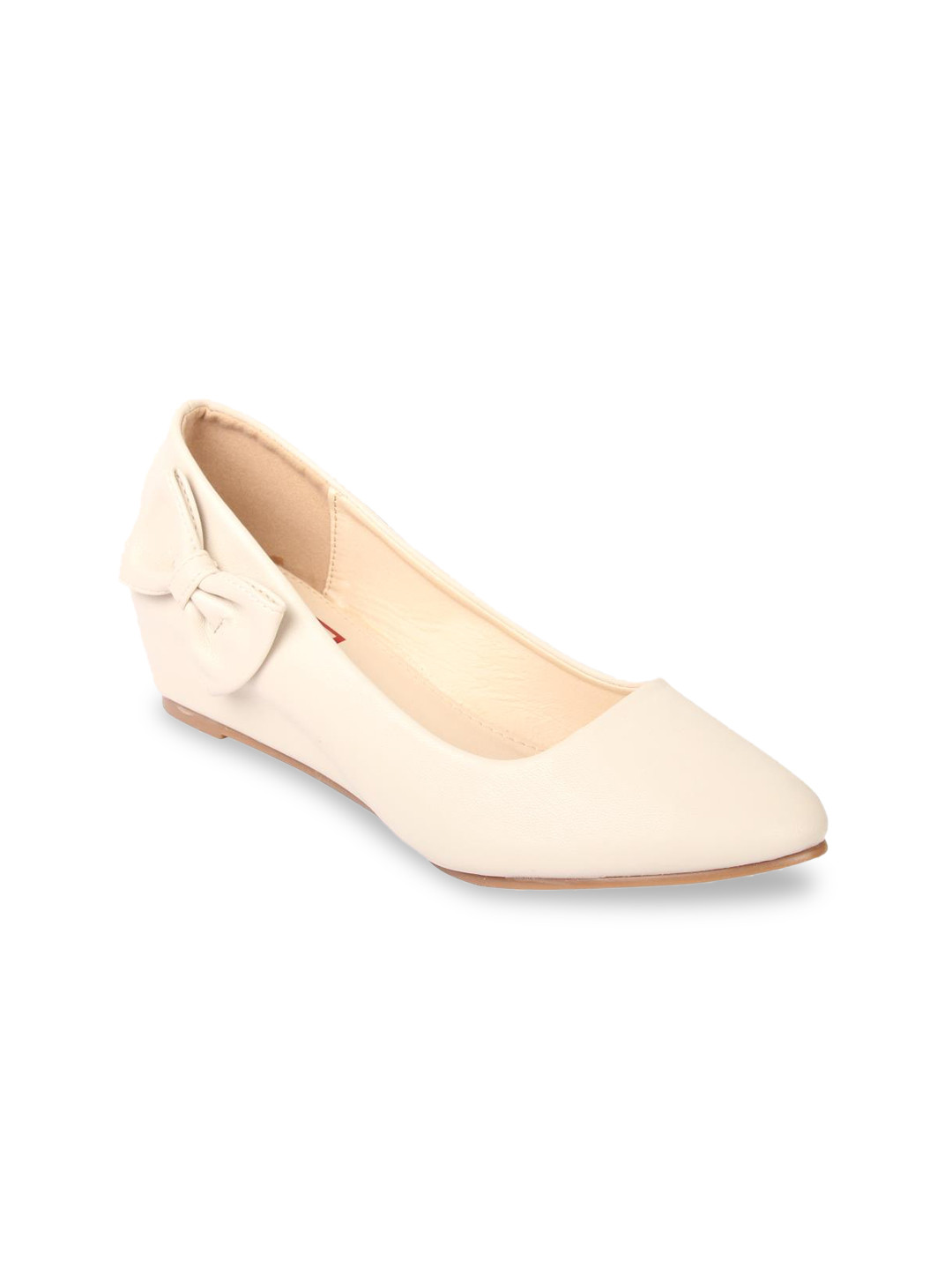 Buy Flat N Heels Women Cream Coloured Solid Pumps Heels for Women