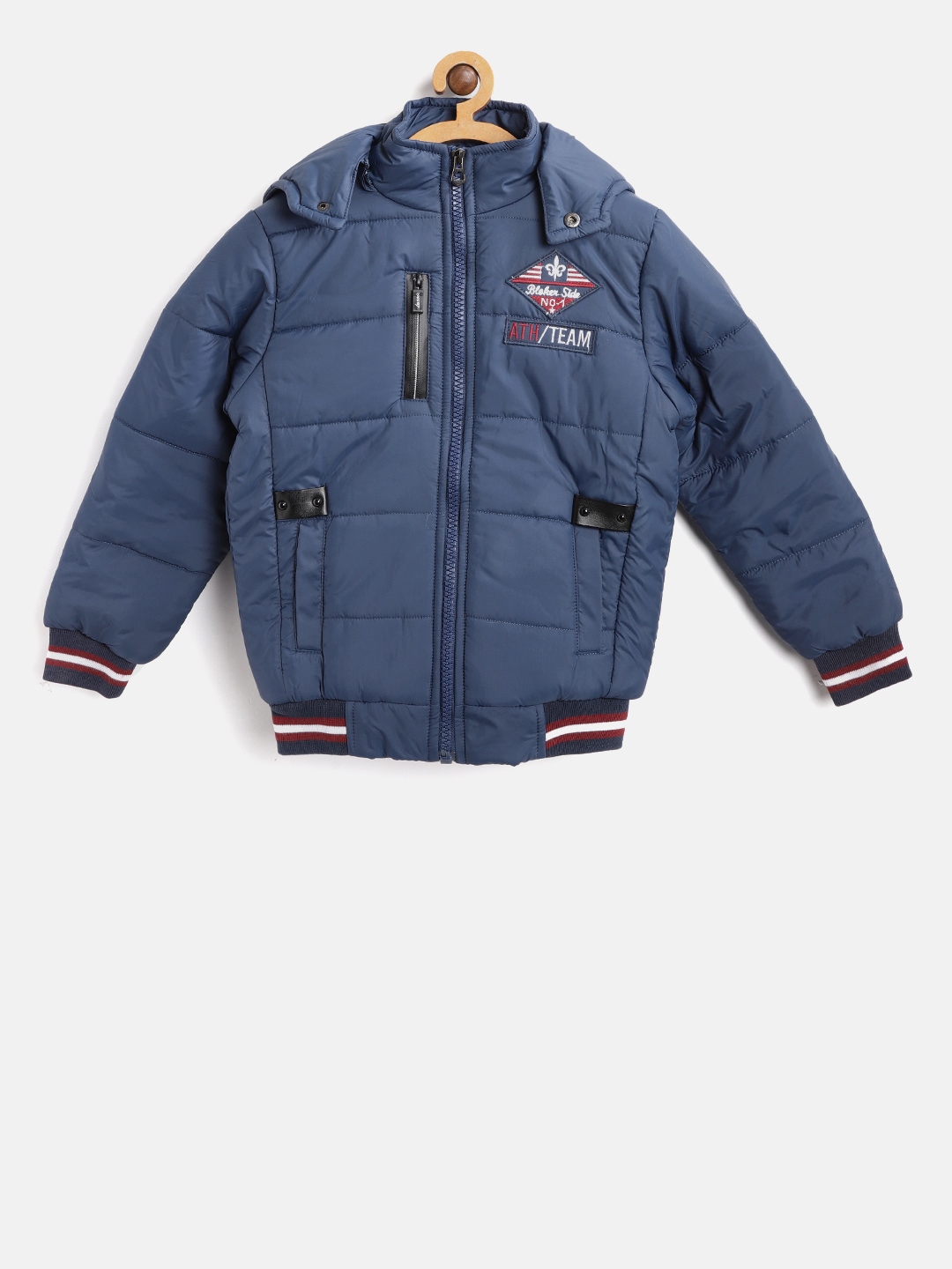 Buy Fort Collins Boys Navy Blue Solid Bomber With Detachable Hood ...