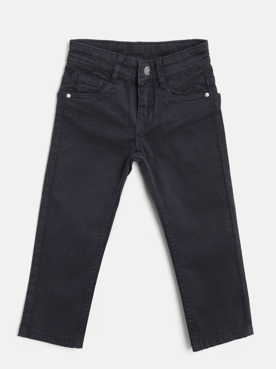 Buy Losan Boys Navy Blue Regular Fit Mid Rise Clean Look Stretchable