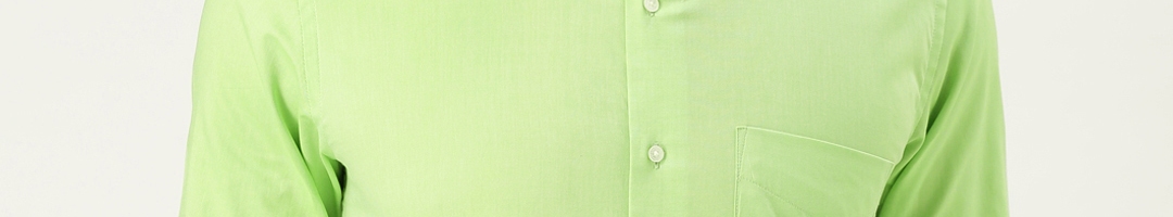 Buy Van Heusen Men Lime Green Slim Fit Solid Formal Shirt - Shirts for ...