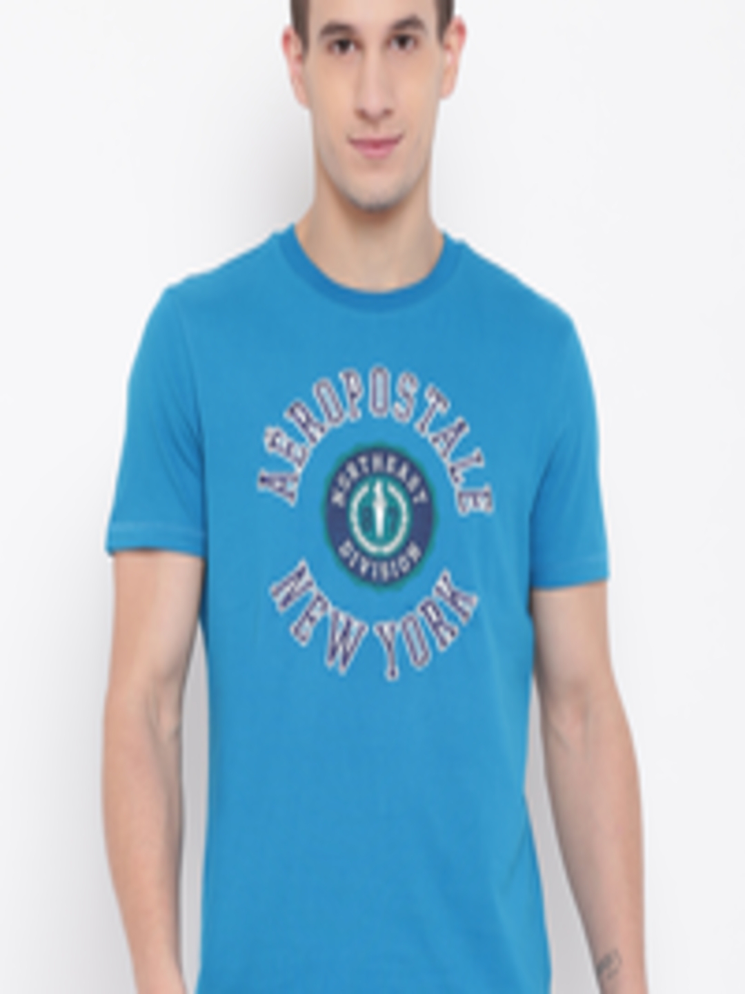 Buy Aeropostale Men Blue Printed Round Neck T Shirt - Tshirts for Men ...