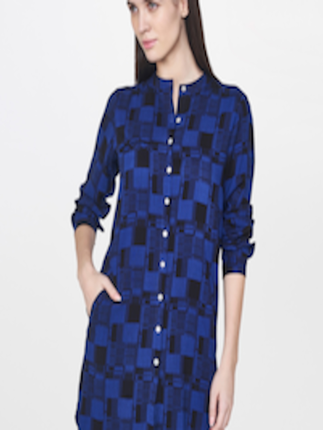 Buy AND Blue & Black Printed Tunic - Tunics for Women 7655349 | Myntra