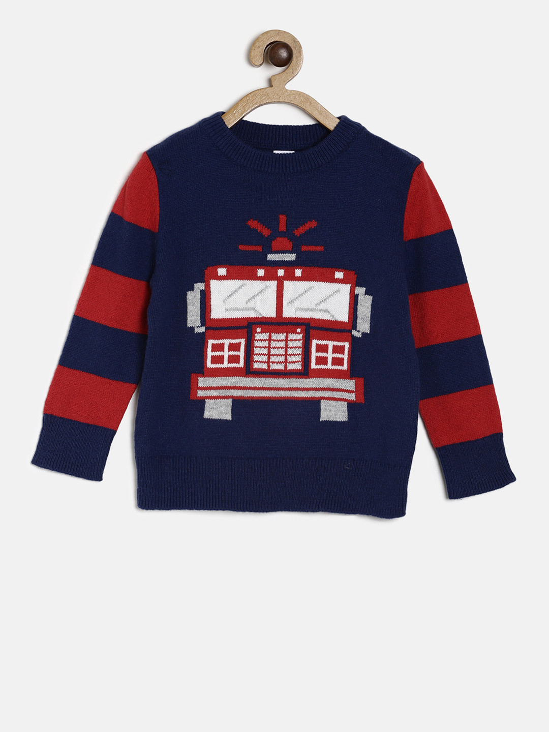 Buy GAP Baby Boys' Navy Graphic Stripe Crewneck Sweater Sweaters for