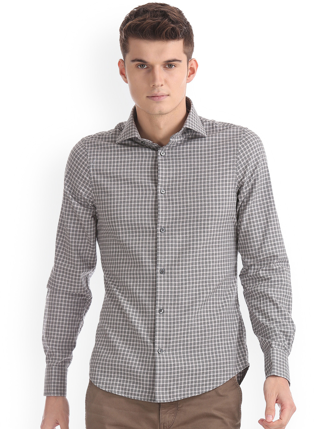 Gant Men Red Slim Fit Striped Collar Neck Shirt