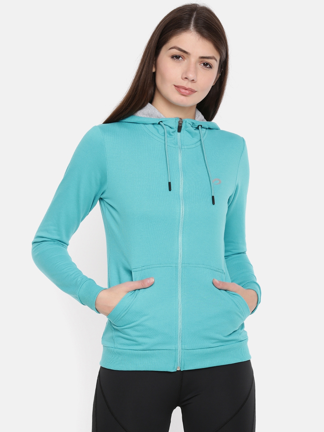 Buy Proline Active Women Blue Solid Hooded Sweatshirt - Sweatshirts for ...