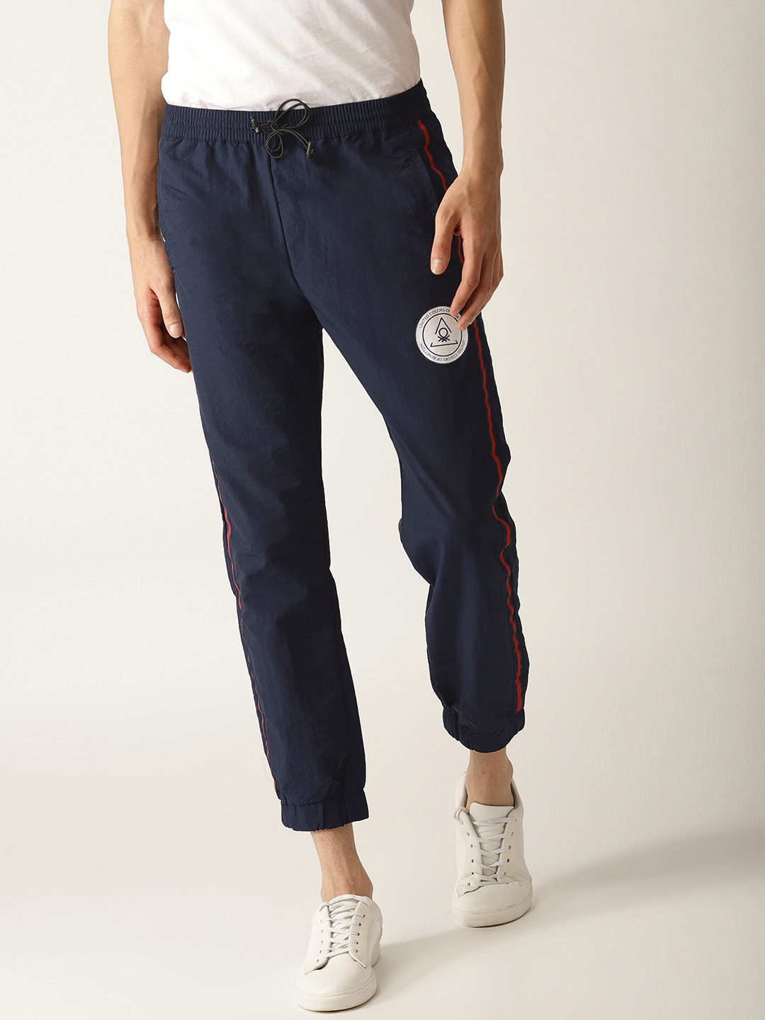 navy cropped joggers