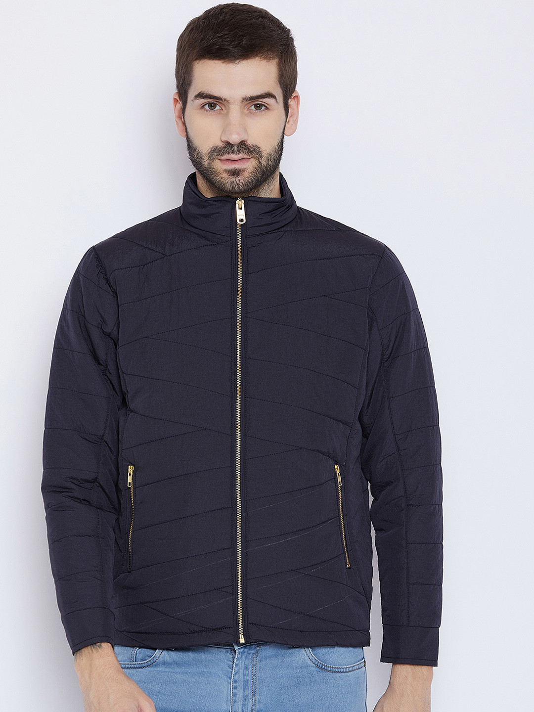 navy lightweight puffer jacket