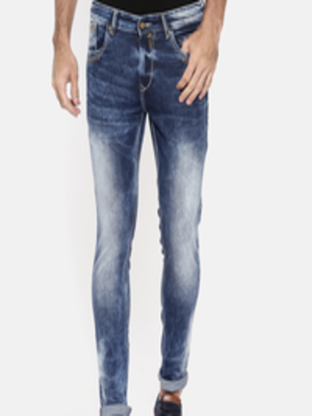 Buy SPYKAR Men Blue Super Skinny Fit Low Rise Jeans - Jeans for Men ...
